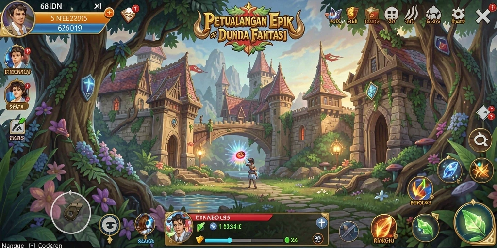 Tampilan gameplay RPG menarik dari 68IDN yang memukau.