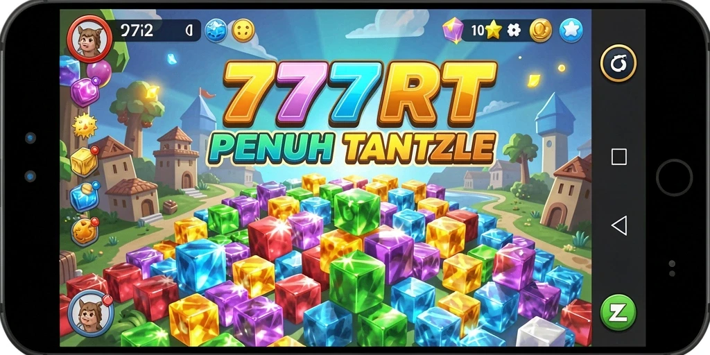 Screenshot gameplay 777RT dengan tantangan menarik dan desain yang colorful.
