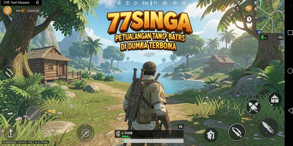 Tampilan gameplay mendalam di dunia terbuka 77SINGA yang menakjubkan.
