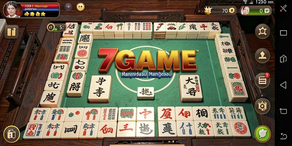 Tampilan gameplay Mahjong yang menawan di 7GAME.