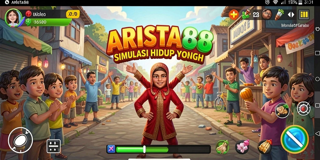 Tampilan gameplay ARISTA88 yang menarik dalam simulasi kehidupan.