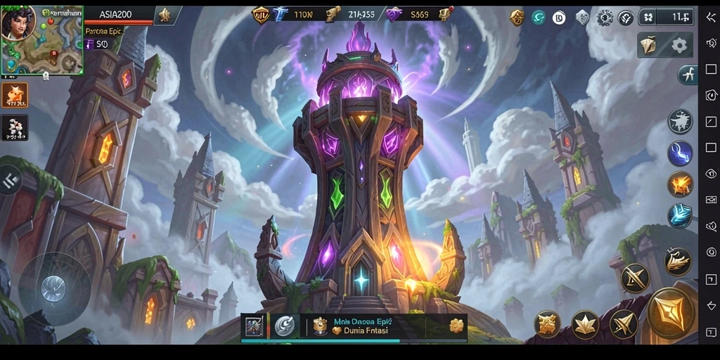 Tampilan aksi mendebarkan dalam permainan ASIA200 Tower Defense.