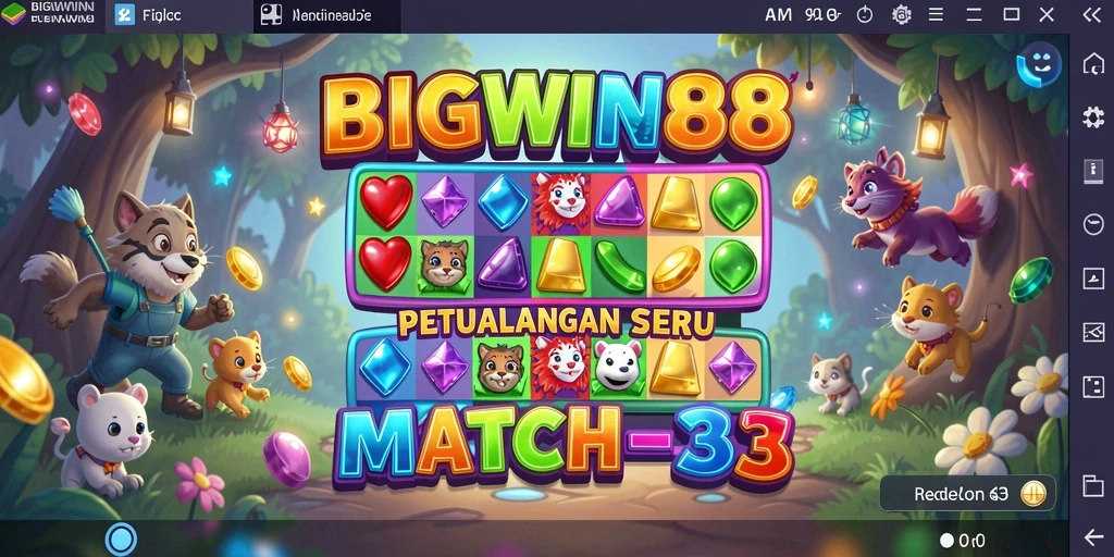 Tampilan seru dari gameplay Match-3 di BIGWIN88.