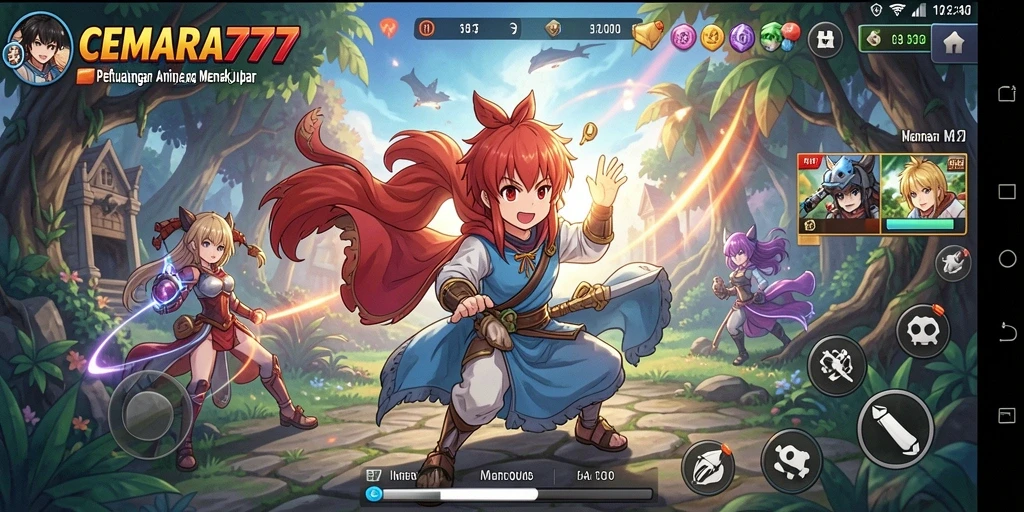 Tampilan menarik dari gameplay CEMARA777 yang penuh aksi Anime.