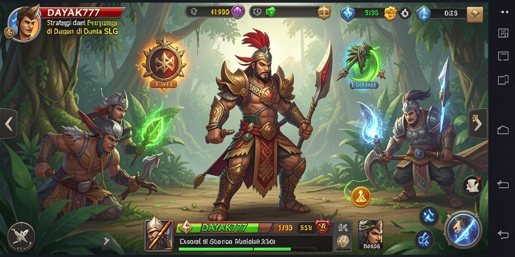Tampilan gameplay DAYAK777 yang dinamis dan menarik di dalam permainan SLG.