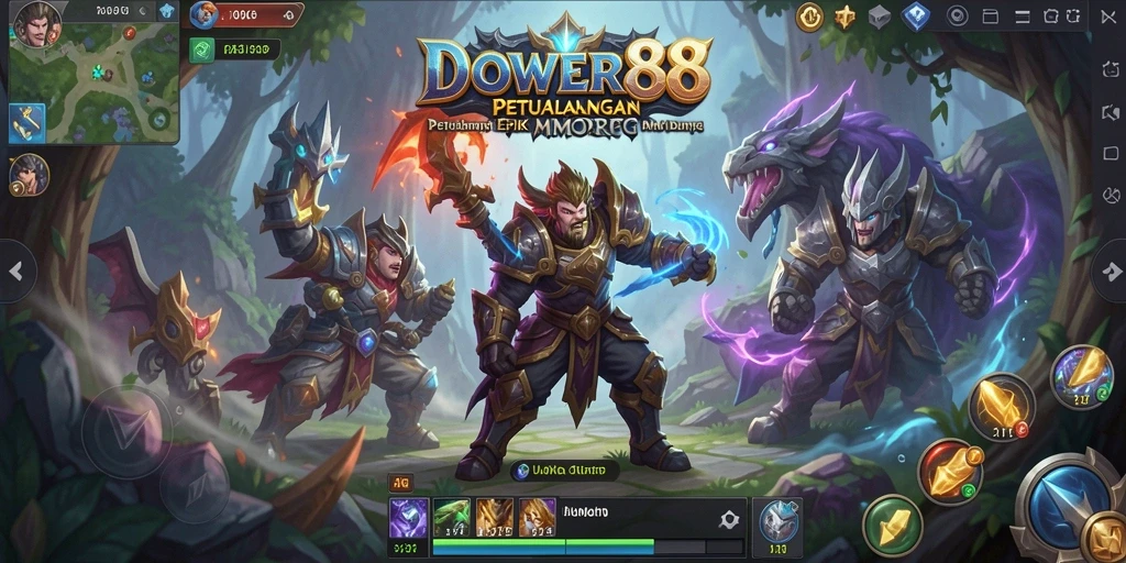 Screenshot DOWER88 menampilkan aksi pertarungan mendebarkan dalam MMORPG.