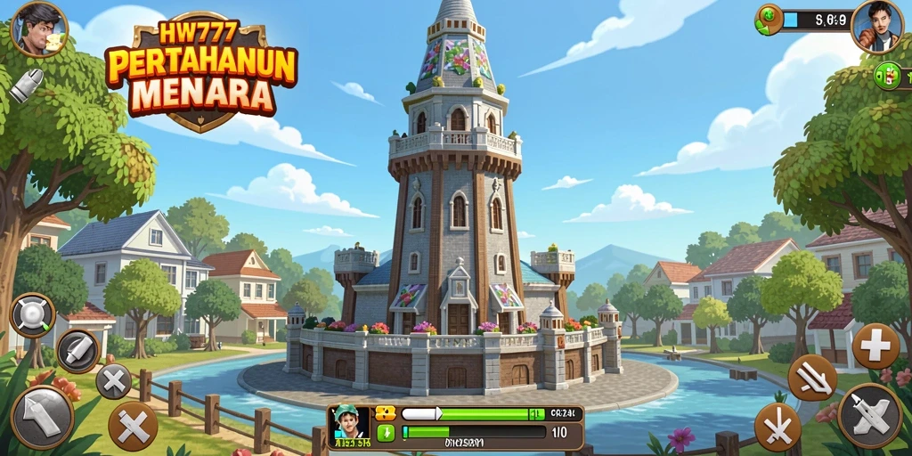 Tampilan gameplay menara pertahanan yang strategis dan menarik.