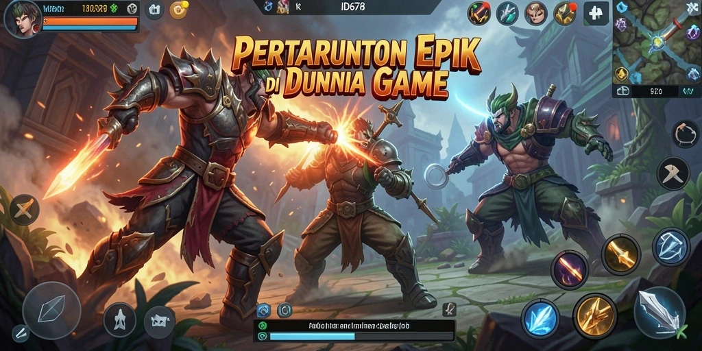 Screenshot dari pertarungan intens dalam ID678.