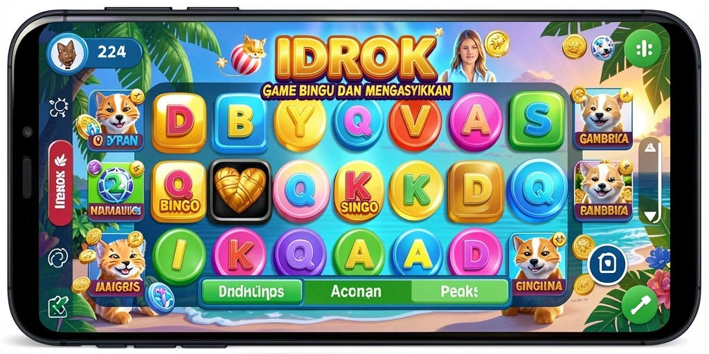 Tampilan gameplay IDROK yang menarik dan penuh warna.