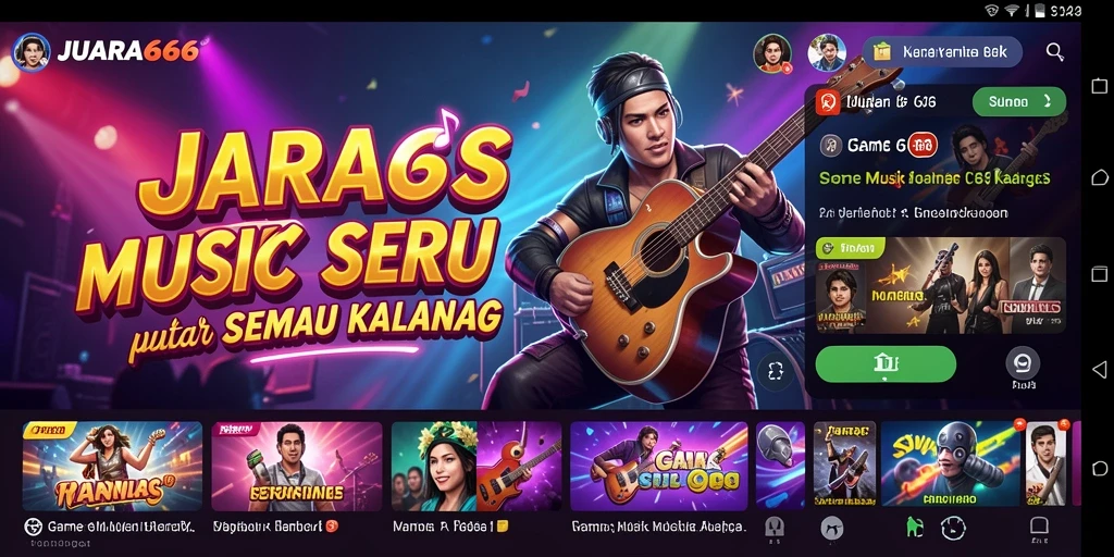 Screenshot JUARA666 yang menunjukkan gameplay menarik dan interaktif dengan musik.