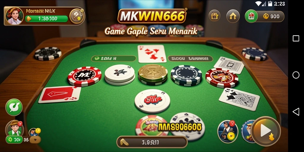Tampilan menarik gameplay Gaple MKWIN666 yang seru.