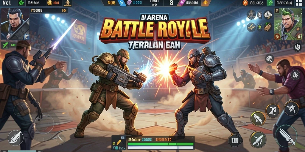 Menampilkan aksi seru dalam permainan Battle Royale N06.