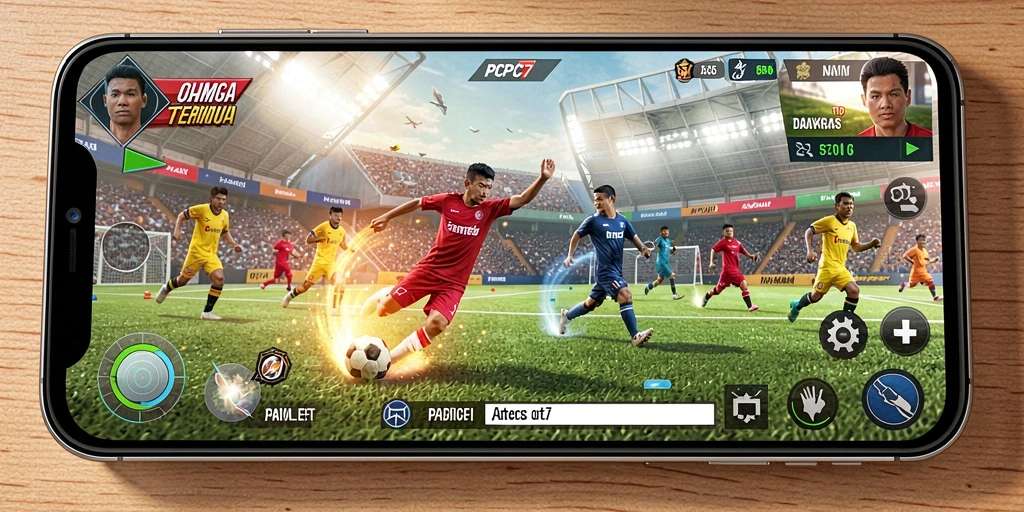 Screenshot utama PCPC7 menampilkan gameplay olahraga yang seru dan interaktif.
