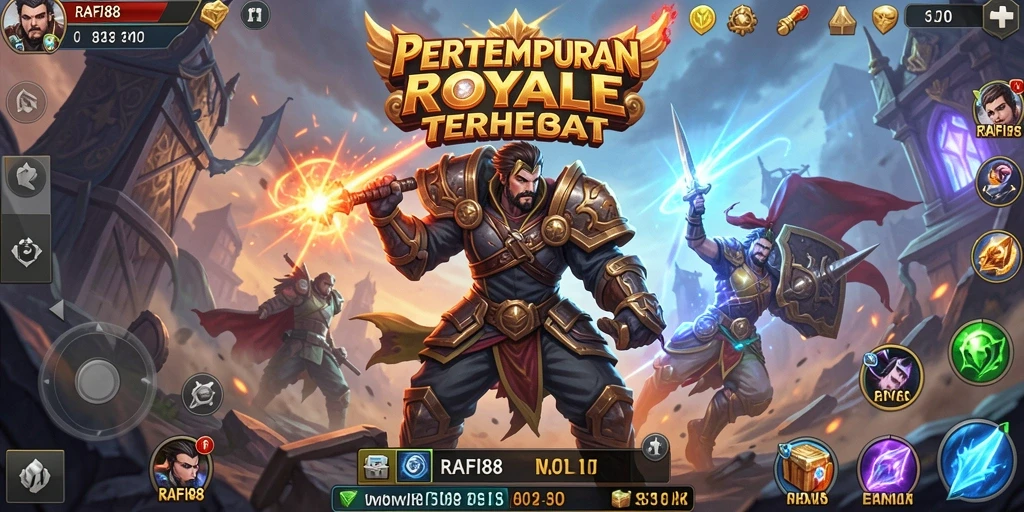 Tangkapan layar utama RAFI88 memperlihatkan aksi menegangkan di pertempuran Battle Royale.