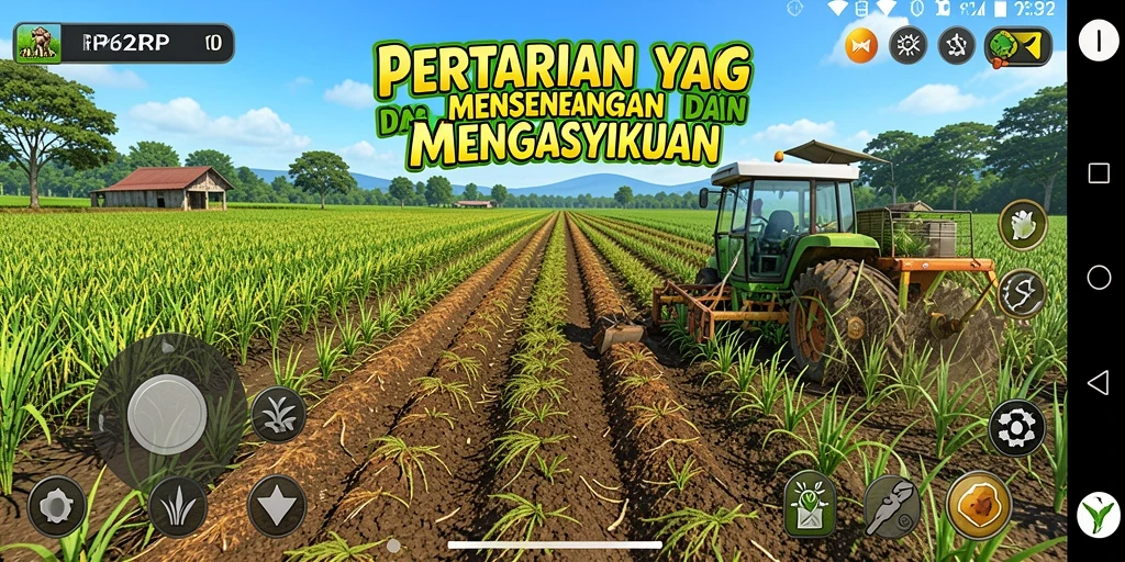 Screenshot utama RP62RP menampilkan gameplay pertanian yang menyenangkan.