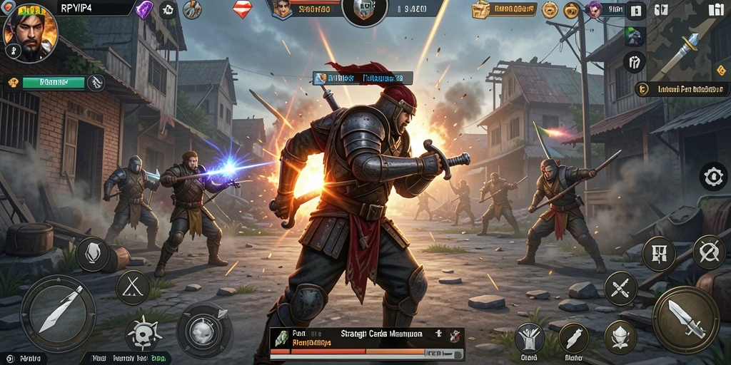 Screenshot RPVIP4 menampilkan aksi pertempuran strategi yang seru.