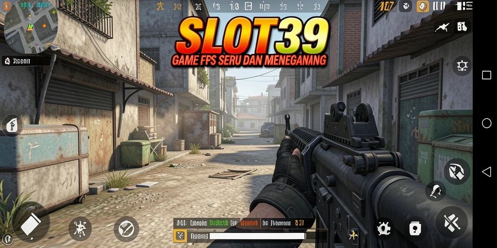 Tangkapan layar utama SLOT39 menampilkan aksi gameplay FPS yang mendebarkan.