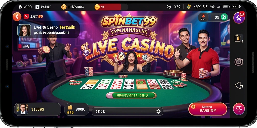 Tampilan menarik dari gameplay Live Casino di SPINBET99.