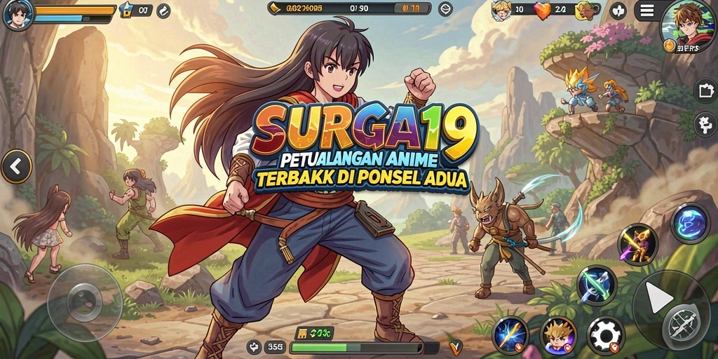 Tampilan gameplay yang menakjubkan dalam petualangan Anime.