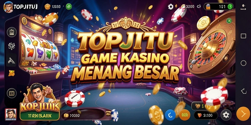 Tangkapan layar gameplay TOPJITU yang menunjukkan keseruan permainan Kasino.