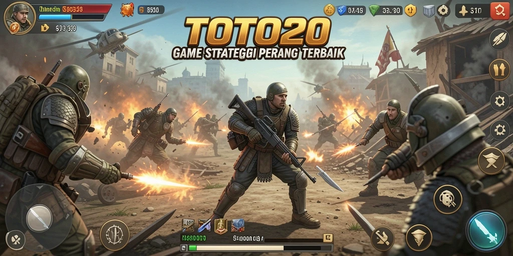 Screenshot gameplay TOTO20 menampilkan strategi pertempuran yang seru.