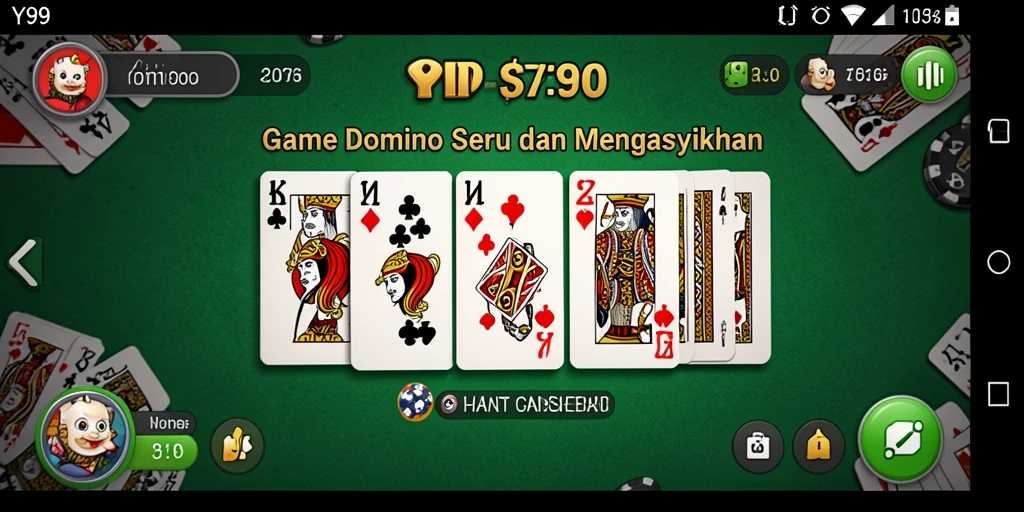 Tampilan utama Y89 menunjukkan keseruan gameplay Domino.